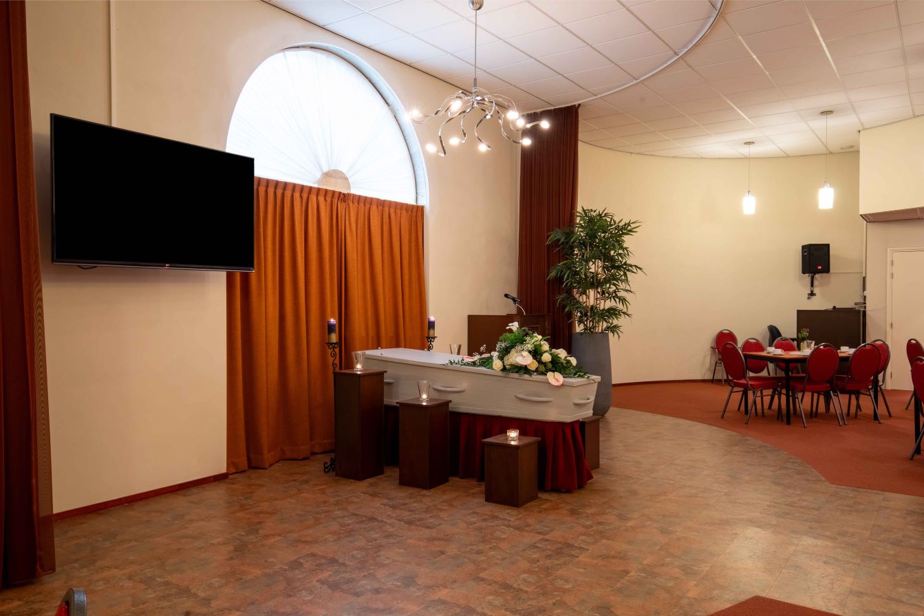 Opbaarruimte in uitvaartcentrum Hulzebus